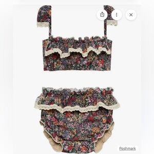 Montce Mara floral toddler girls bikini size 2 2t